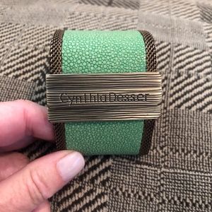 Cynthia Desser Stingray Leather and Metal Cuff